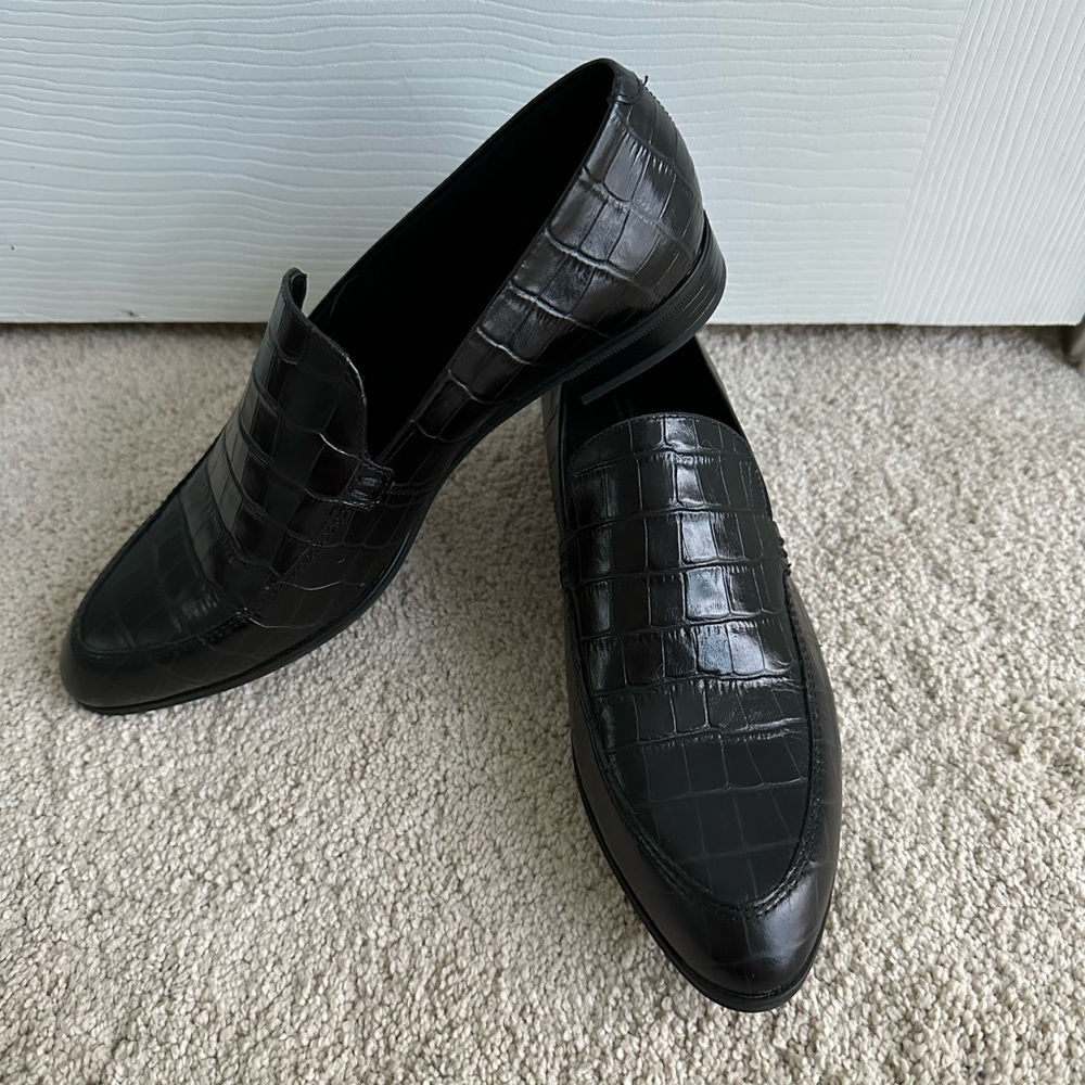 Vagabond Francis loafer shoes size 38 in black croc embossed